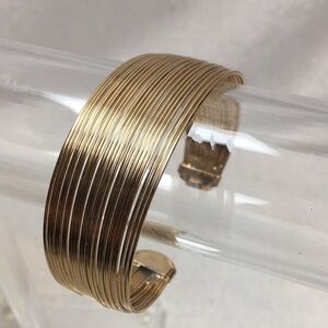Gold tone multi wire Cuff Bracelet